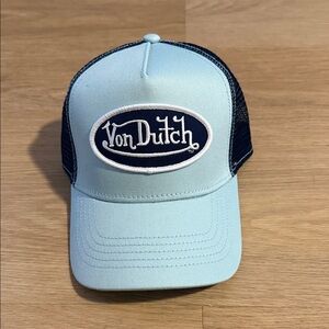 Von Dutch Blue Trucker Hat with Dark Blue Mesh